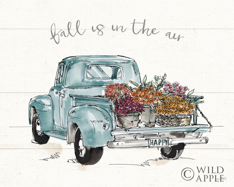 Reproduction of Modern Farmhouse IX Blue Truck by Anne Tavoletti - Wall Decor Art