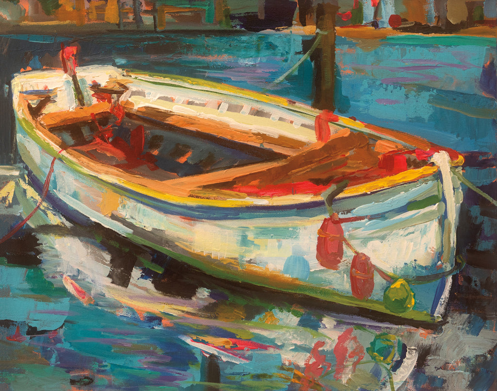 Reproduction of Solo Boat by Jeanette Vertentes - Wall Decor Art
