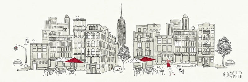 Reproduction of World Cafe III NYC Red v2 by Avery Tillmon - Wall Decor Art