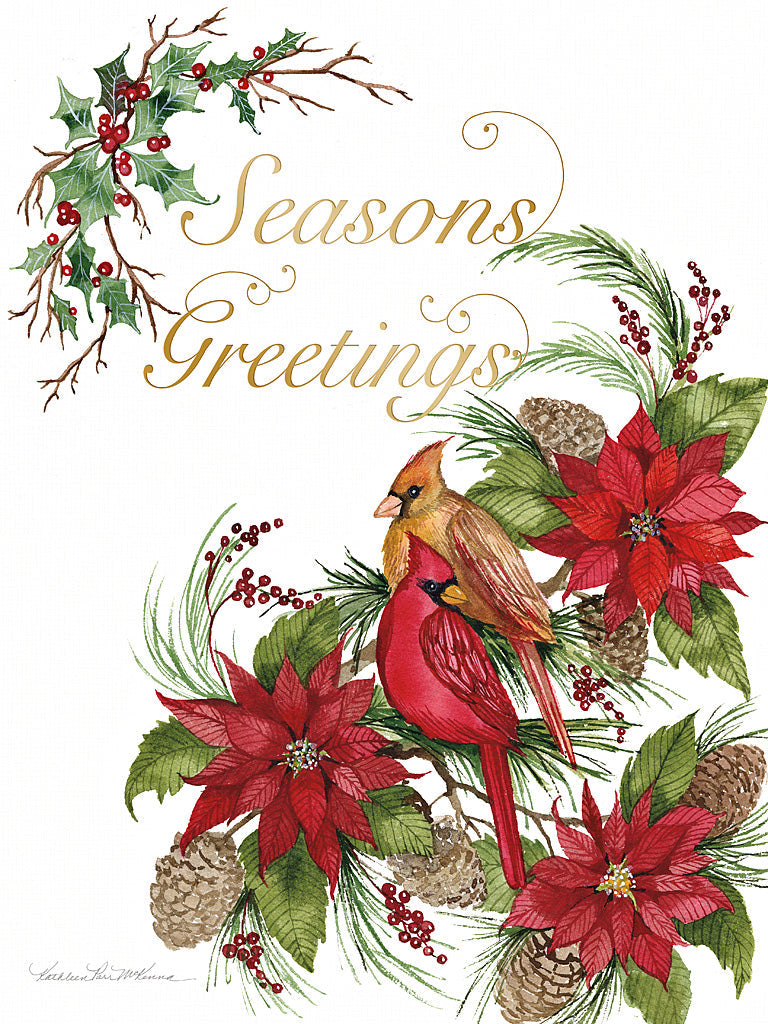 Reproduction of Holiday Happiness VI Greetings by Kathleen Parr McKenna - Wall Decor Art