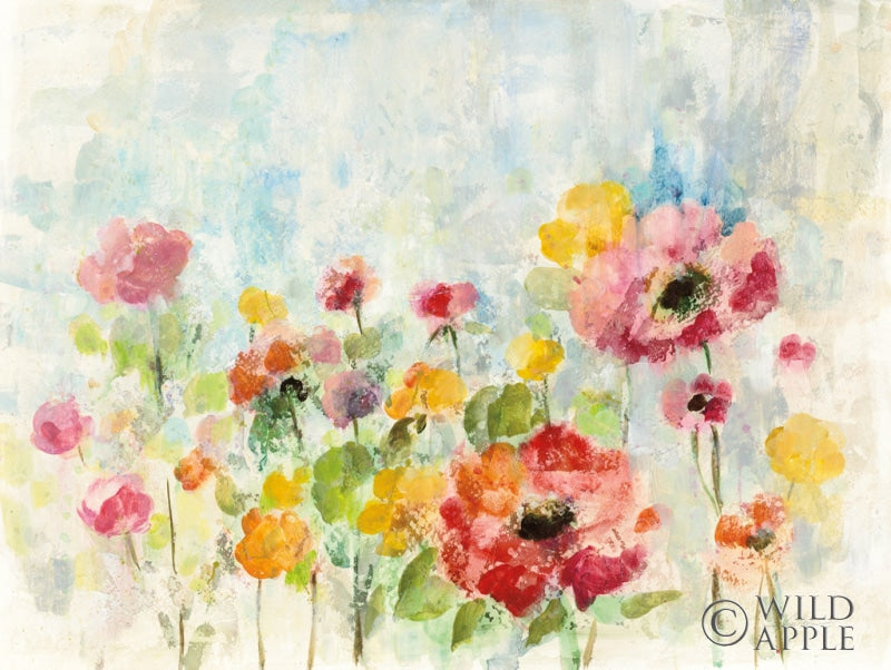 Reproduction of Summer Rain Floral by Silvia Vassileva - Wall Decor Art