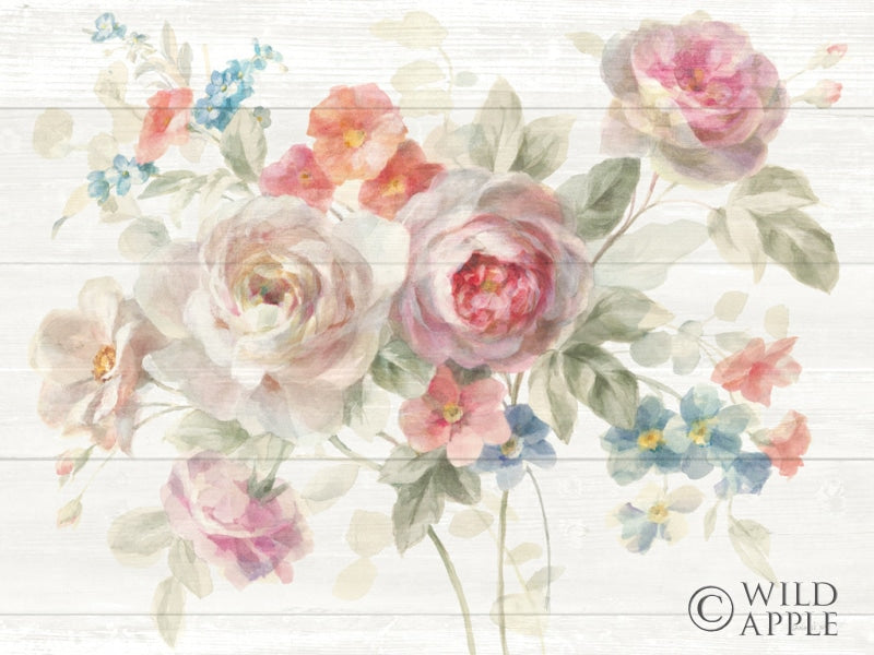 Reproduction of Cottage Garden I Shiplap Crop by Danhui Nai - Wall Decor Art