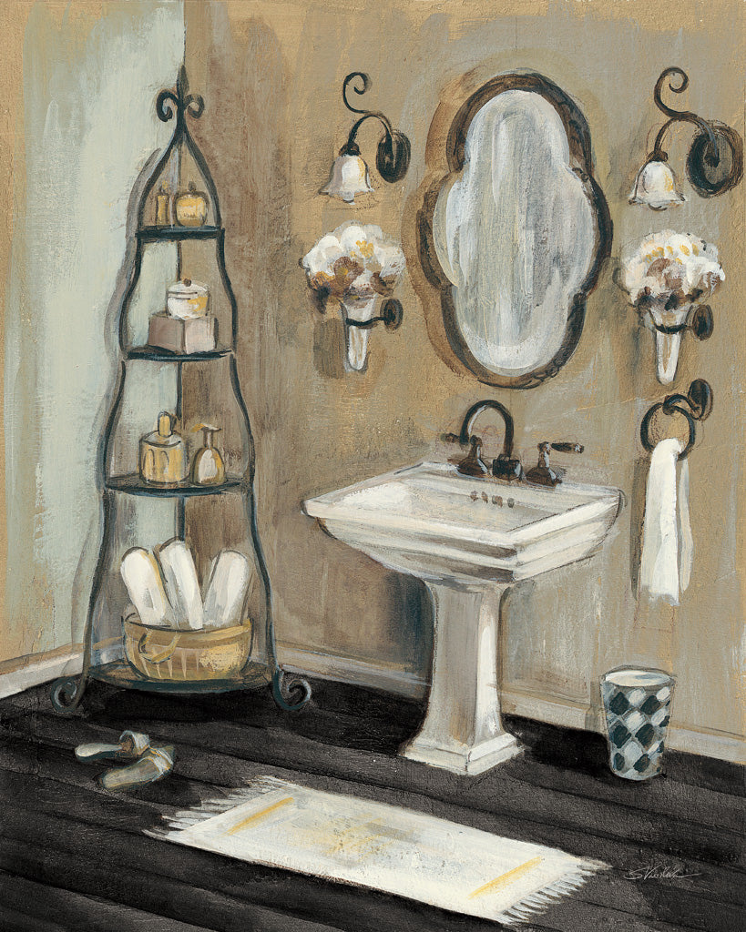 Reproduction of French Bath I Black by Silvia Vassileva - Wall Decor Art