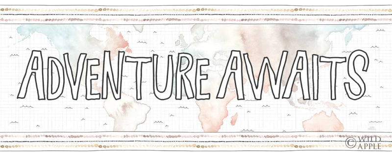 Reproduction of World Traveler Adventure Awaits by Laura Marshall - Wall Decor Art