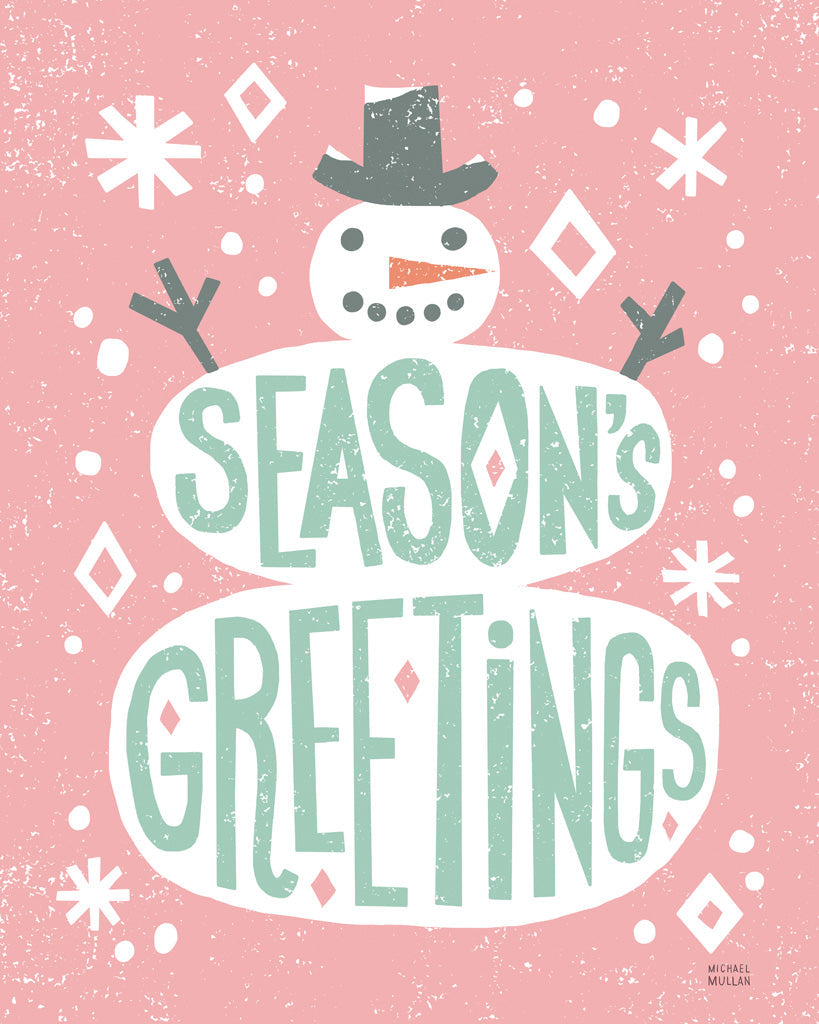 Reproduction of Christmas Whimsy Snowman Vintage by Michael Mullan - Wall Decor Art