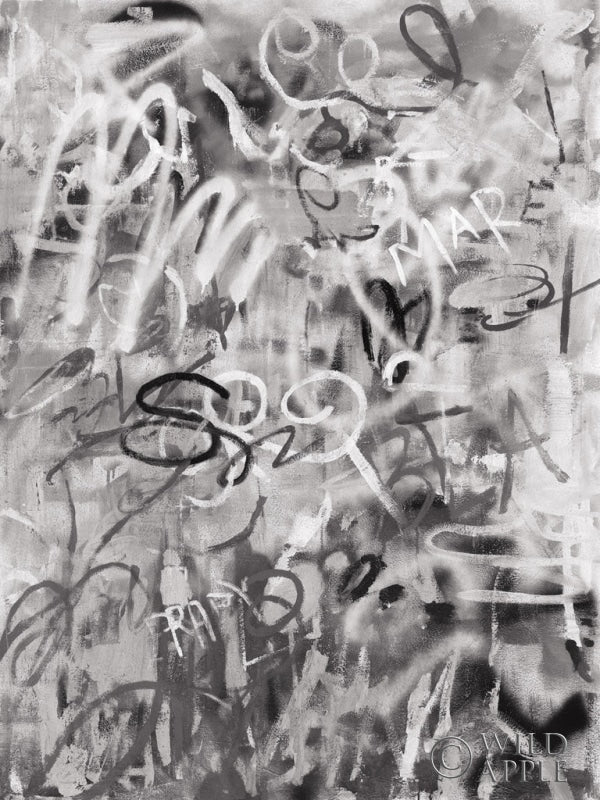 Reproduction of Graffiti Love Monochromatic by Danhui Nai - Wall Decor Art