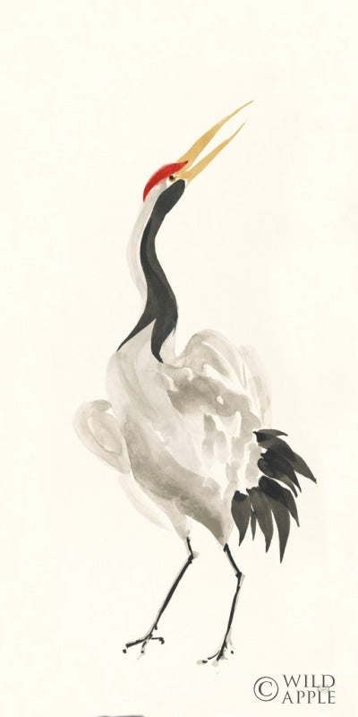 Reproduction of Scroll Crane I Warm by Chris Paschke - Wall Decor Art