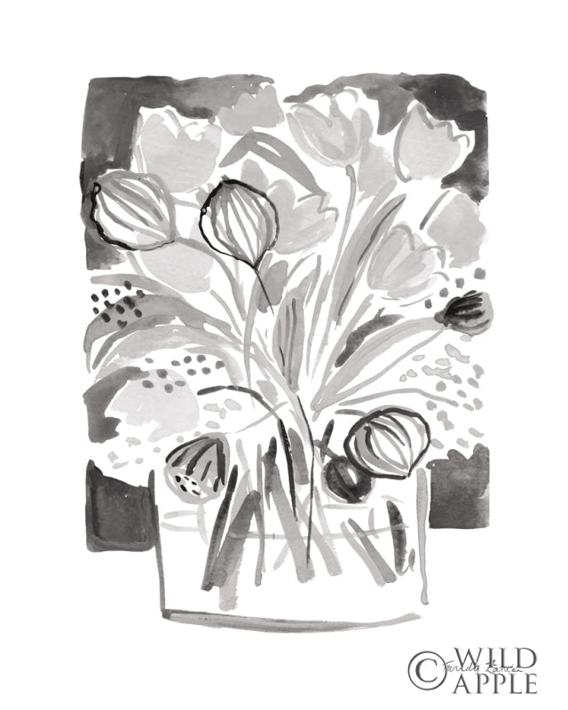 Reproduction of Lemon Gray Tulips II by Farida Zaman - Wall Decor Art
