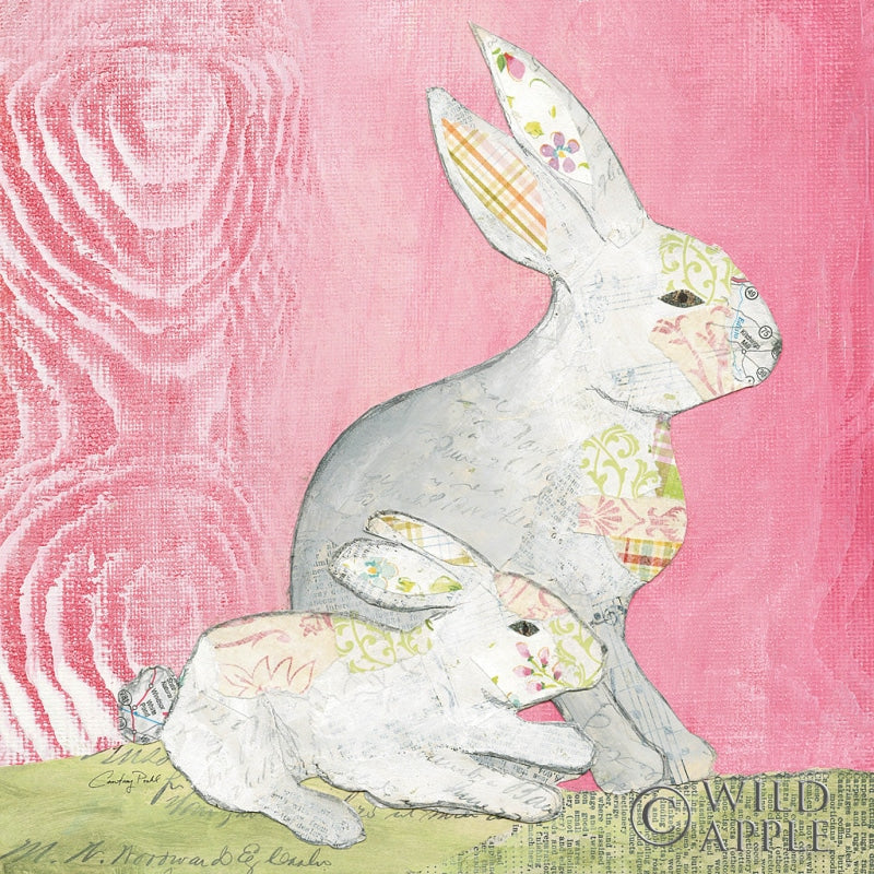 Reproduction of Rabbit Family Square by Courtney Prahl - Wall Decor Art