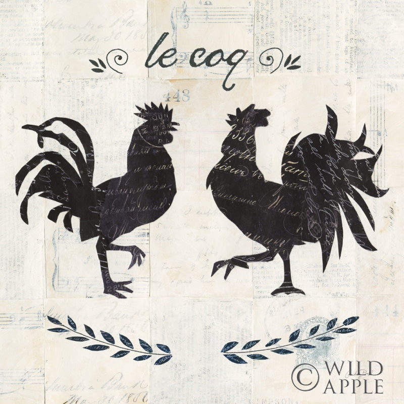 Reproduction of Le Coq Silhouette Sq Words by Courtney Prahl - Wall Decor Art