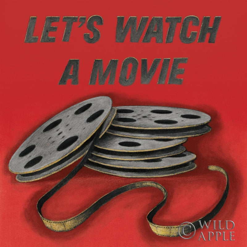 Reproduction of Lets Watch a Movie Red by Wild Apple Portfolio - Wall Decor Art