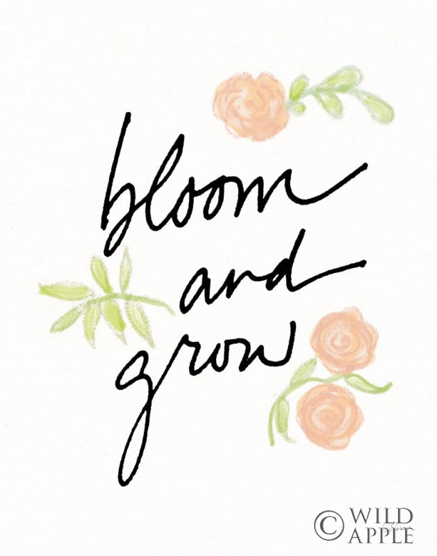 Reproduction of Bloom and Grow White by Sue Schlabach - Wall Decor Art