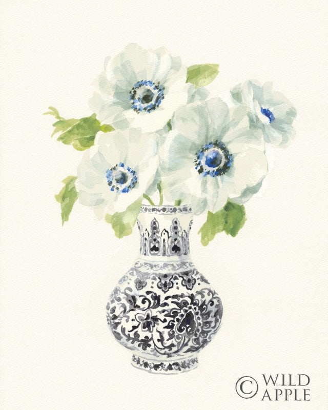 Reproduction of Floral Chinoiserie I Black Crop by Danhui Nai - Wall Decor Art