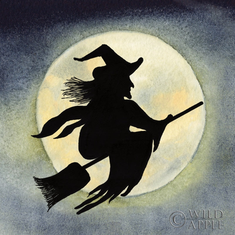 Reproduction of Haunting Halloween Night Witch by Kathleen Parr McKenna - Wall Decor Art