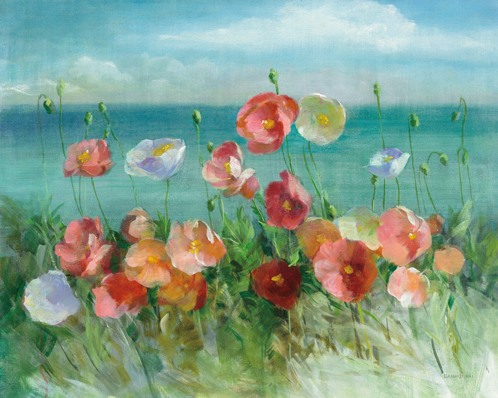 Reproduction of Coastal Poppies by Danhui Nai - Wall Decor Art