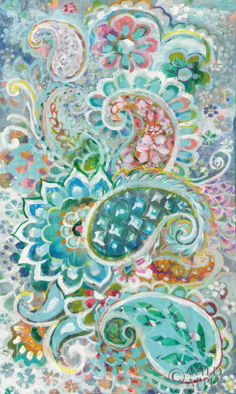 Reproduction of Paisley Flowers by Danhui Nai - Wall Decor Art