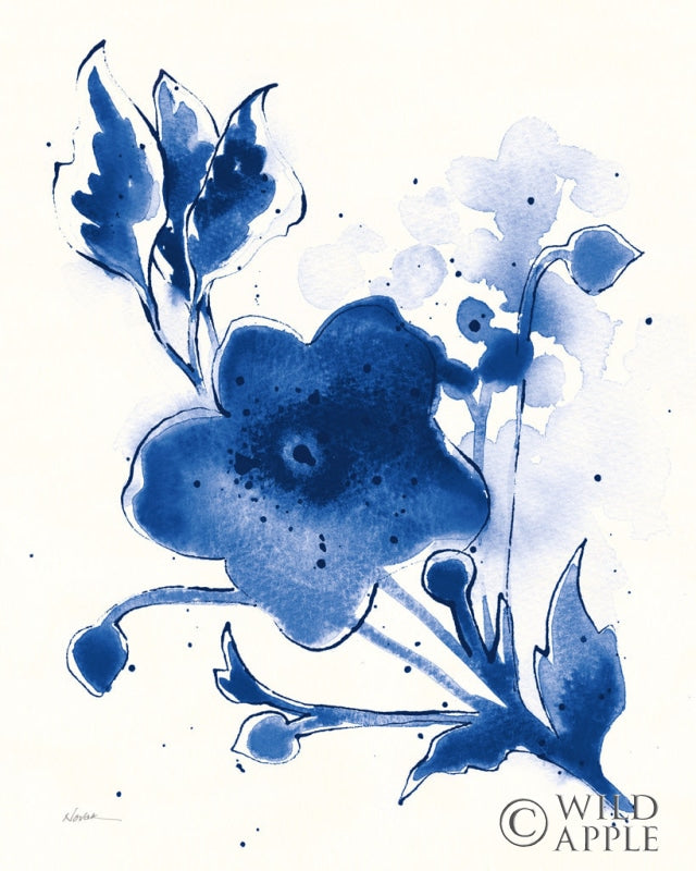Reproduction of Independent Blooms Blue II v2 by Shirley Novak - Wall Decor Art