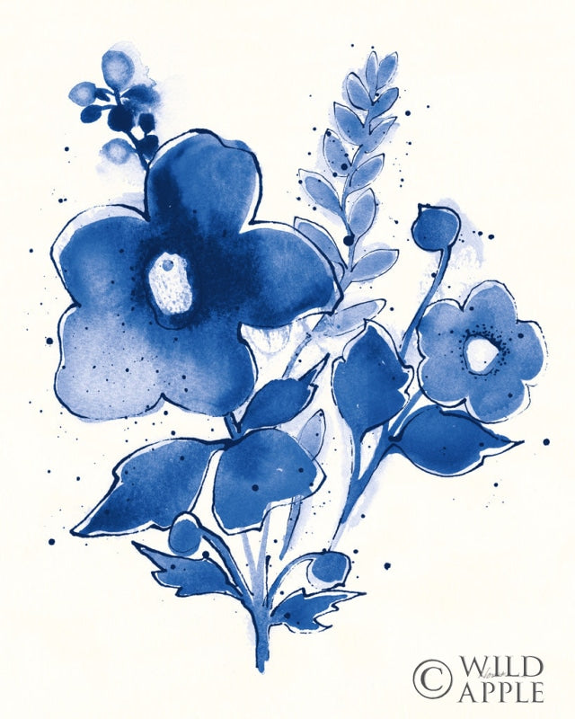 Reproduction of Independent Blooms Blue IV v2 by Shirley Novak - Wall Decor Art