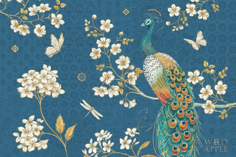 Reproduction of Ornate Peacock II Blue by Daphne Brissonnet - Wall Decor Art