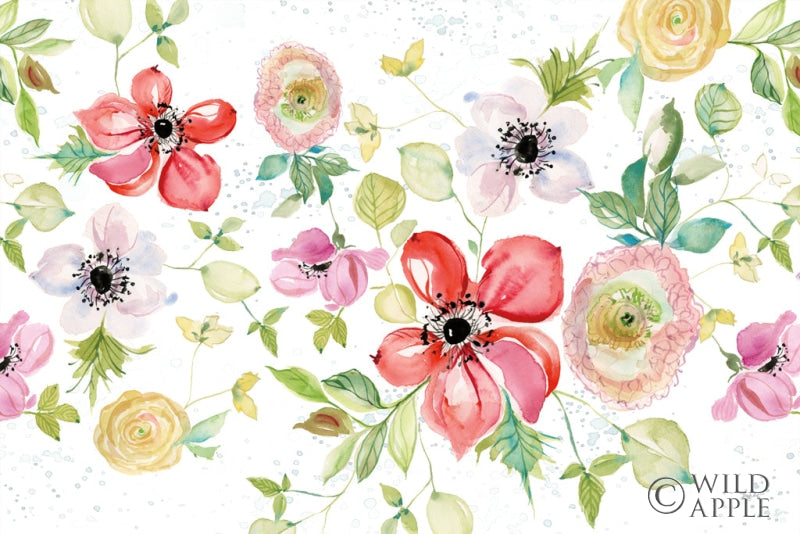 Reproduction of Spray of Anemones I by Kristy Rice - Wall Decor Art