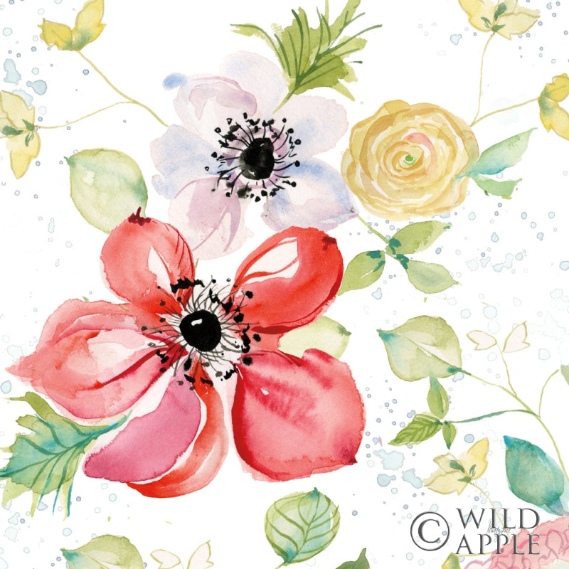 Reproduction of Spray of Anemones II by Kristy Rice - Wall Decor Art