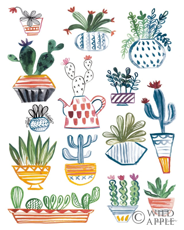 Reproduction of Funky Cacti I Summer by Farida Zaman - Wall Decor Art