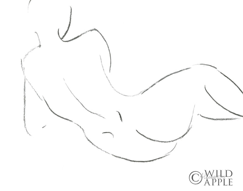 Reproduction of Nude Sketch III by Albena Hristova - Wall Decor Art