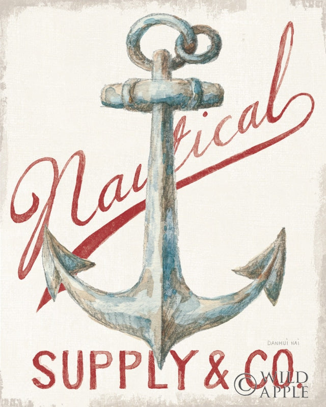 Reproduction of Floursack Nautical V Red by Danhui Nai - Wall Decor Art