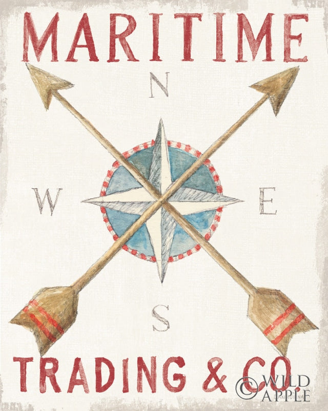 Reproduction of Floursack Nautical VI Red by Danhui Nai - Wall Decor Art