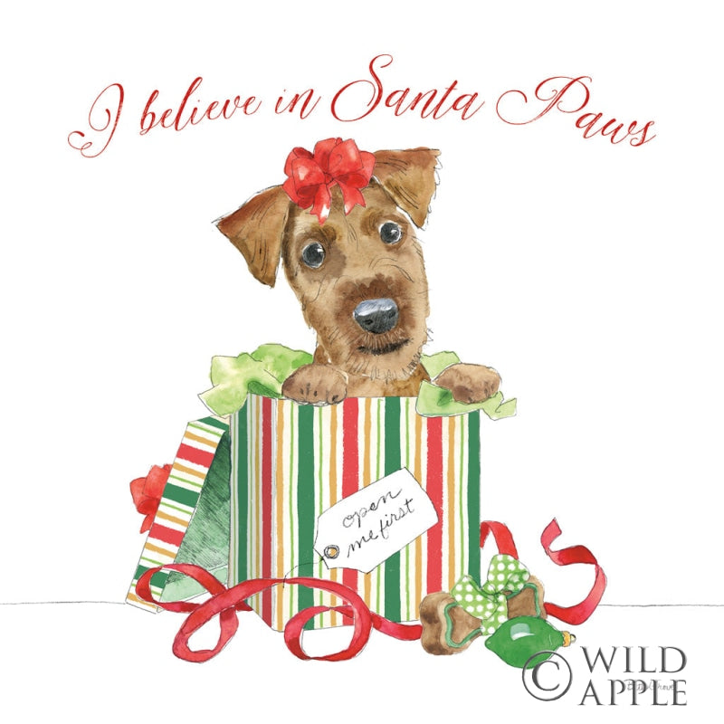 Reproduction of Holiday Paws II on White by Beth Grove - Wall Decor Art