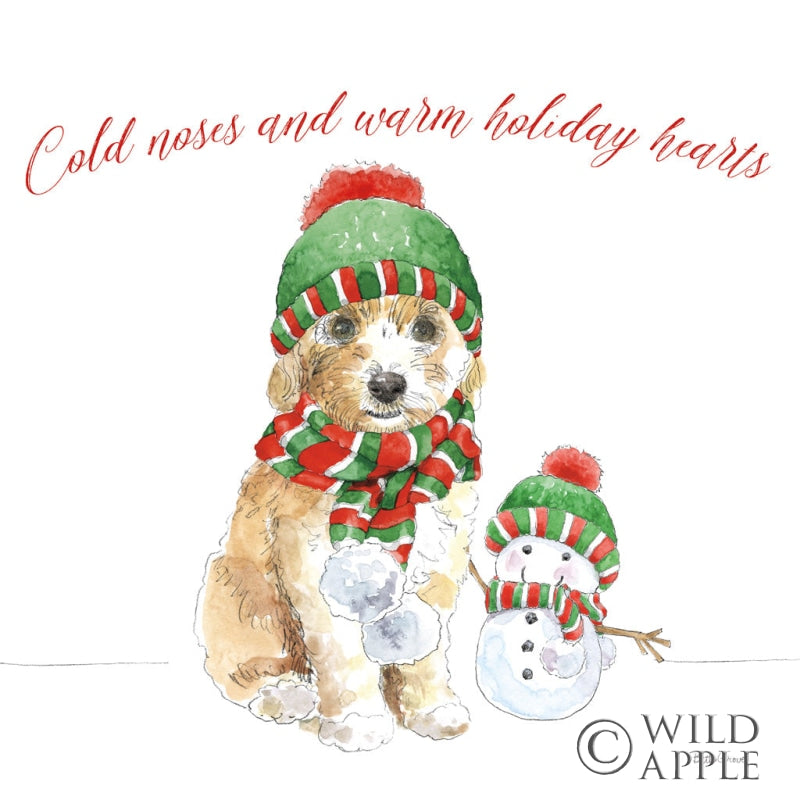 Reproduction of Holiday Paws IV on White by Beth Grove - Wall Decor Art