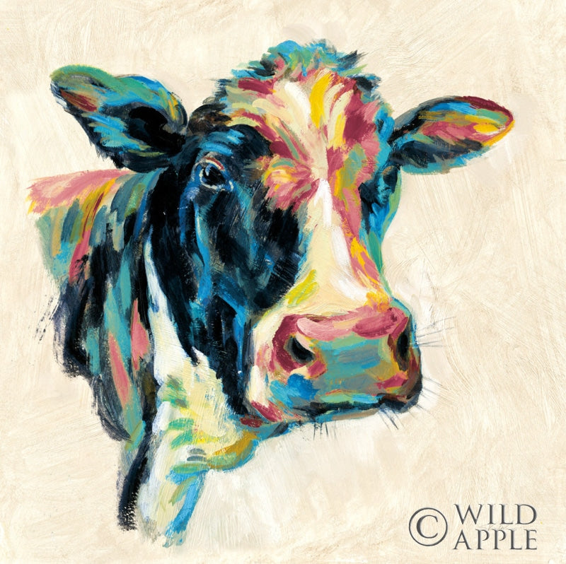 Reproduction of Expressionistic Cow I v2 by Silvia Vassileva - Wall Decor Art