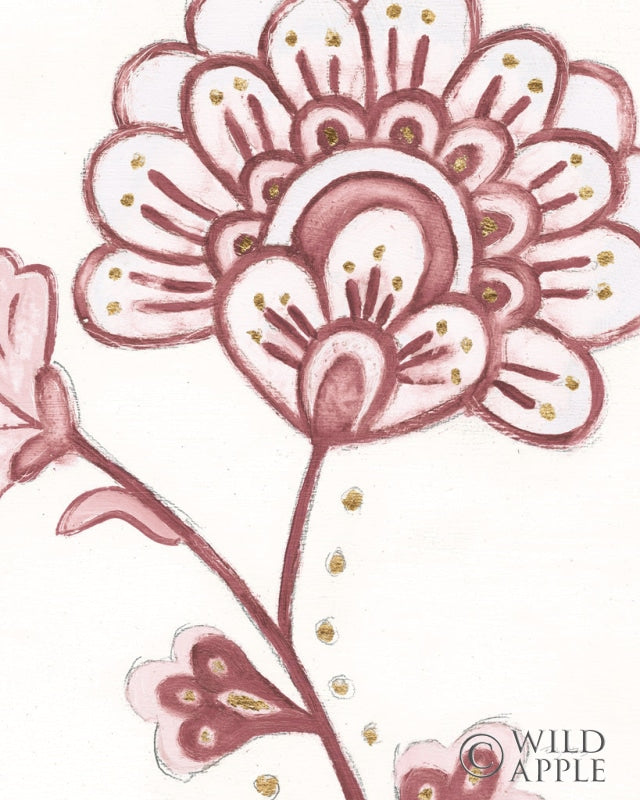 Reproduction of Flora Chinoiserie III Pink by Emily Adams - Wall Decor Art