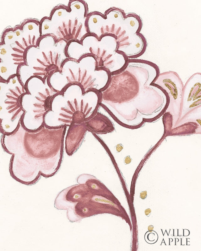 Reproduction of Flora Chinoiserie IV Pink by Emily Adams - Wall Decor Art