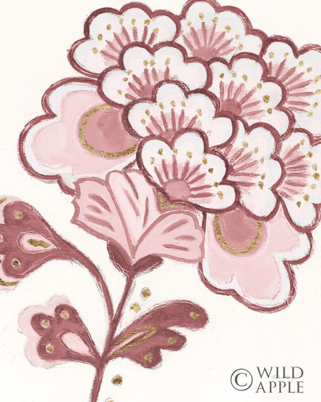 Reproduction of Flora Chinoiserie V Pink by Emily Adams - Wall Decor Art