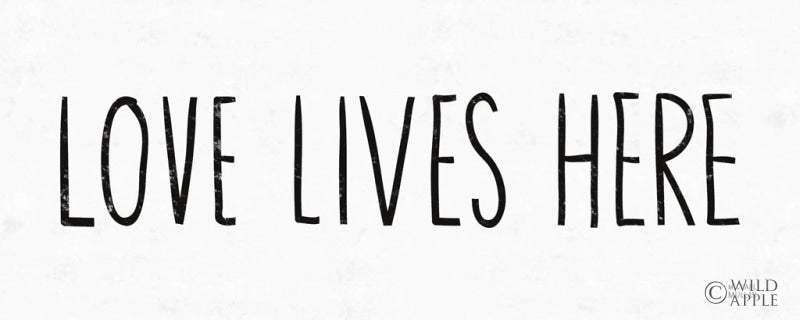 Reproduction of Love Lives Here BW by Michael Mullan - Wall Decor Art