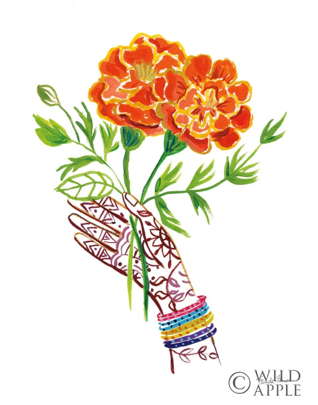 Reproduction of Floral Hand I by Farida Zaman - Wall Decor Art