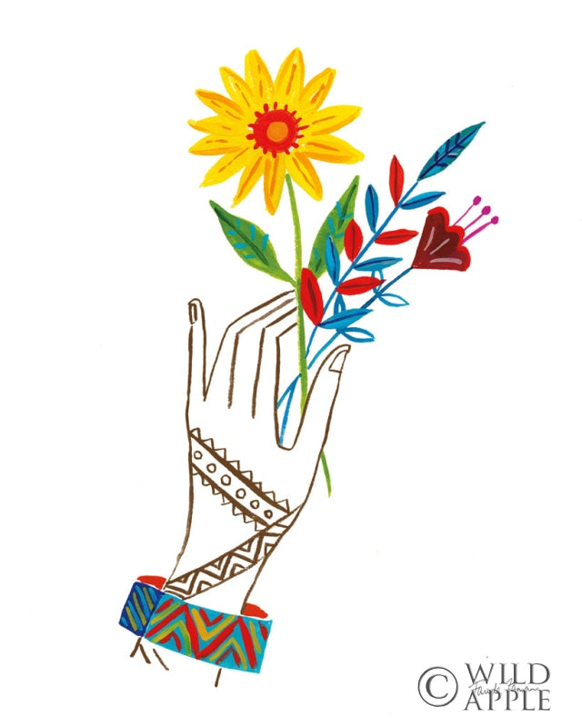 Reproduction of Floral Hand IV by Farida Zaman - Wall Decor Art