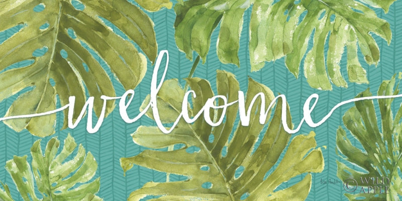 Reproduction of Mixed Greens Welcome by Lisa Audit - Wall Decor Art