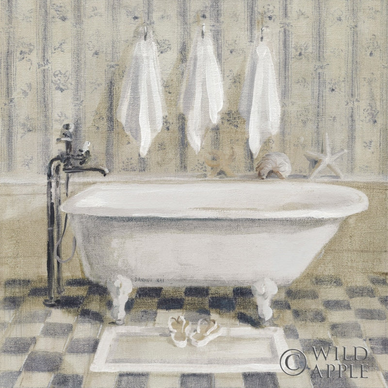 Reproduction of Victorian Bath IV White Tub by Danhui Nai - Wall Decor Art