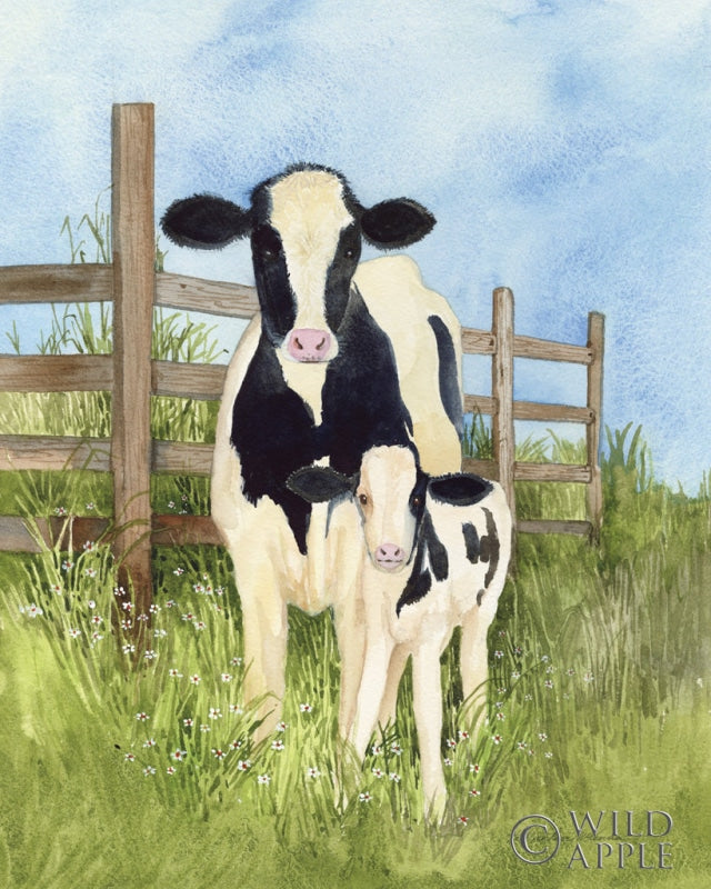 Reproduction of Farm Family Cows by Kathleen Parr McKenna - Wall Decor Art