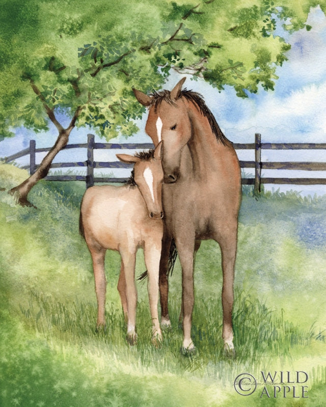 Reproduction of Farm Family Horses by Kathleen Parr McKenna - Wall Decor Art