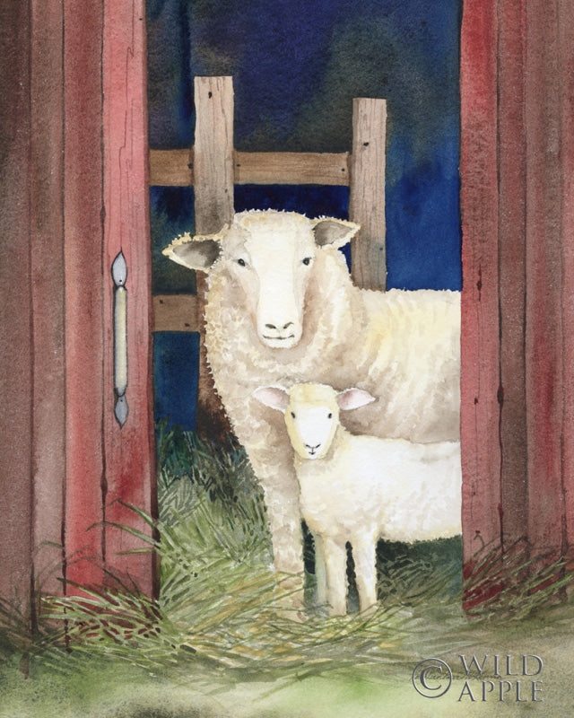 Reproduction of Farm Family Sheep by Kathleen Parr McKenna - Wall Decor Art