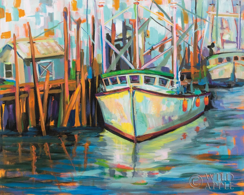 Reproduction of At the Dock by Jeanette Vertentes - Wall Decor Art