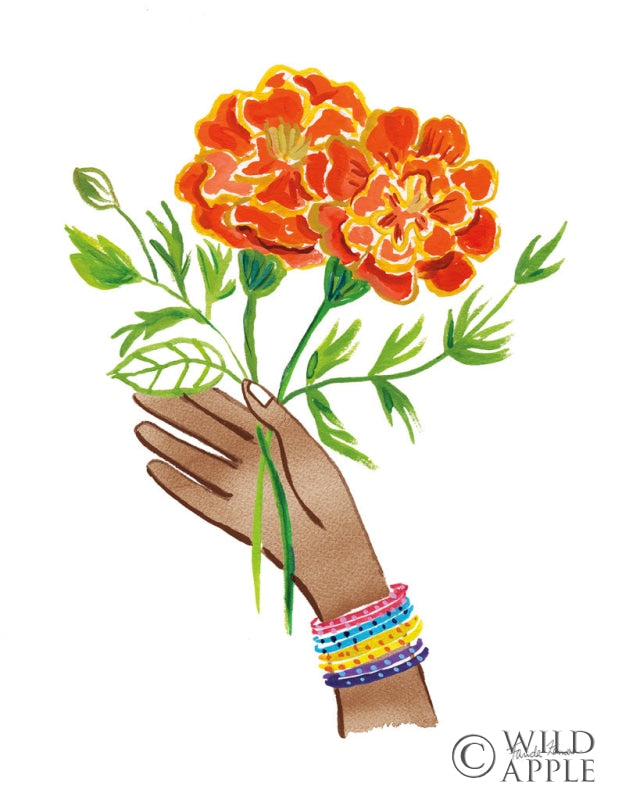 Reproduction of Floral Hand I No Design Tan by Farida Zaman - Wall Decor Art