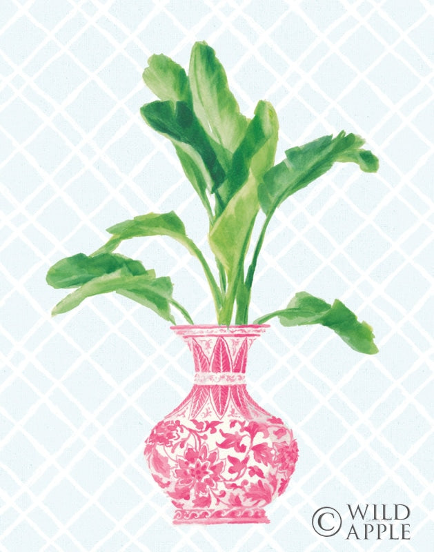 Reproduction of Palm Chinoiserie I Pink by Danhui Nai - Wall Decor Art