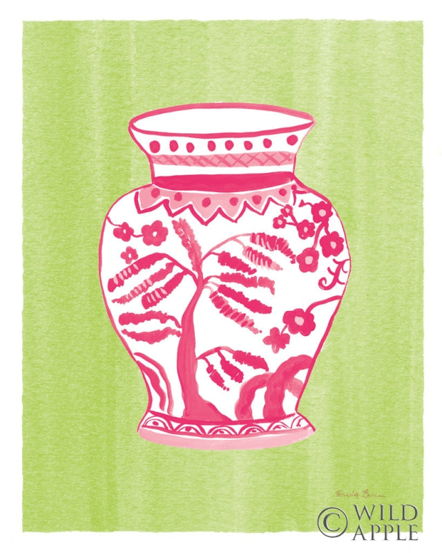 Reproduction of Chinoiserie IV Pink Watercolor by Farida Zaman - Wall Decor Art