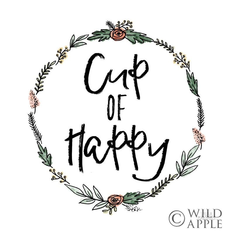 Reproduction of Cup of Happy by Laura Marshall - Wall Decor Art