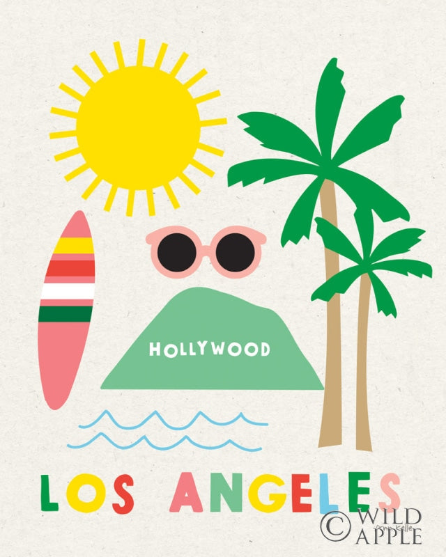 Reproduction of City Fun Los Angeles by Ann Kelle - Wall Decor Art