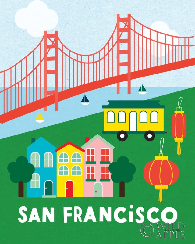 Reproduction of City Fun San Francisco by Ann Kelle - Wall Decor Art